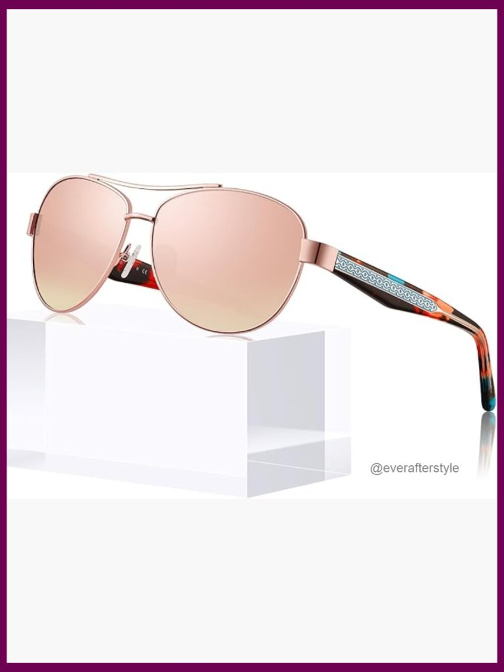Polarized UV Protection Sunglasses with Metal Frame and Acetate Arms